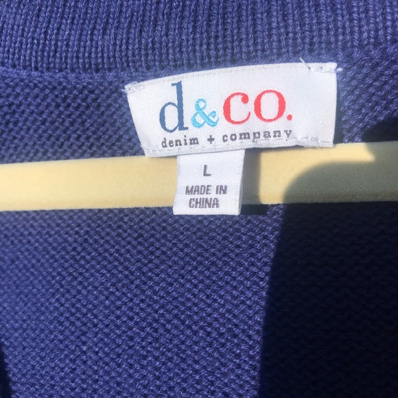 Denim&co royal blue tunic one button sweater - Picture 3 of 4